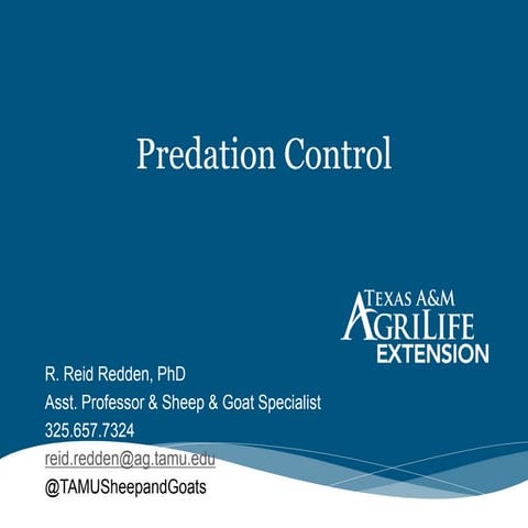 Predator Control by R. Reid Redden, PhD | PDF