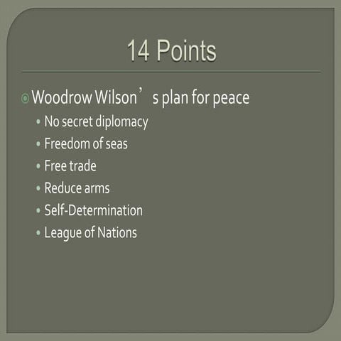 Wilson's 14 points and treaty of versailles