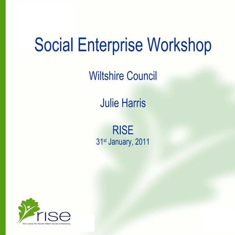 Wiltshire Council Social Enterprise Workshop 