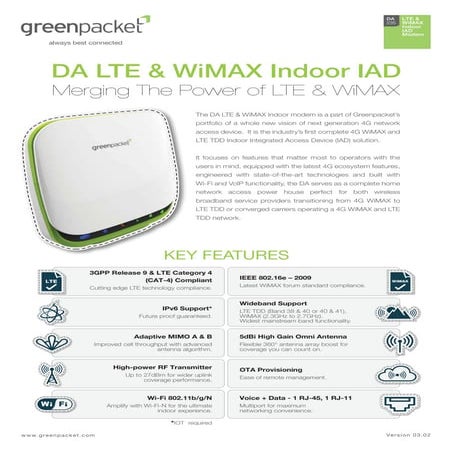 Wimax LTE Dual Mode Modem - LTE-TDD