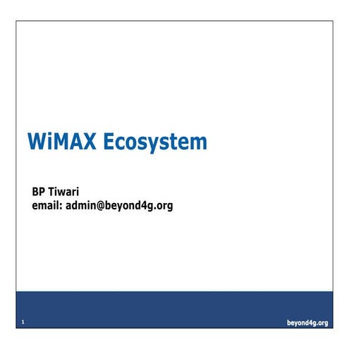 Wi Max Ecosystem And Devices V0.3