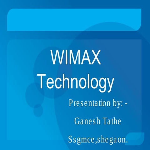 Wi max technolgy