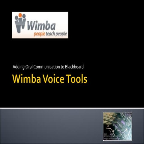 Adding Voice to Blackboard