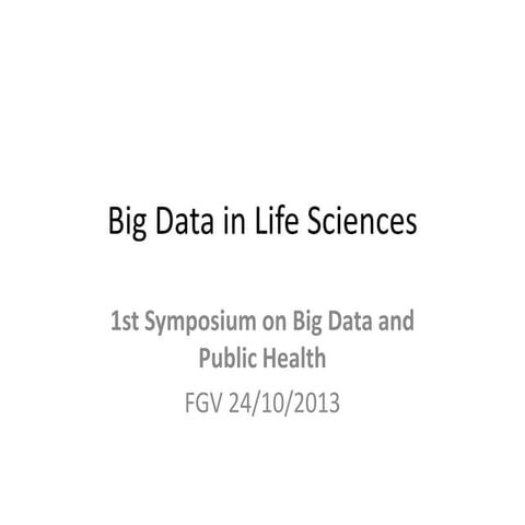 Wim de Grave:  Big Data in life sciences