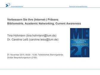 IK Kurs Bibliometrie Current Awareness Networking