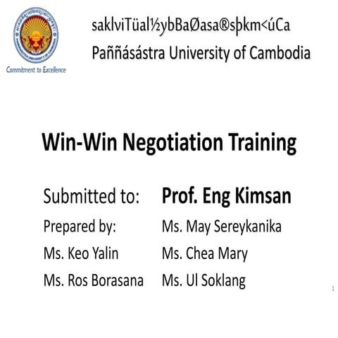 Win Win Negotiation Training