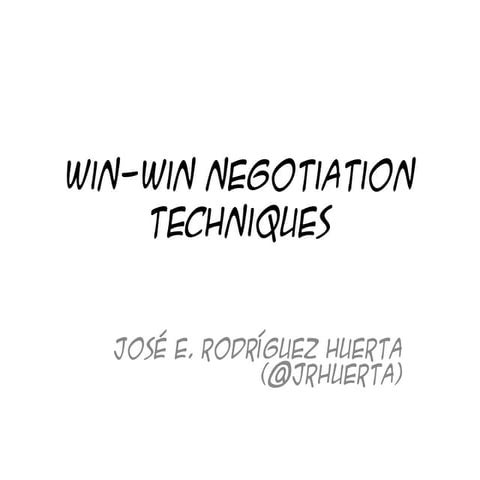 Win win negotiation techniques