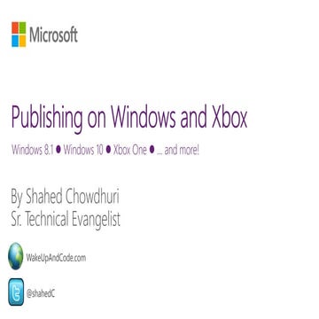 Publishing on Windows 8 & 10 and Xbox One