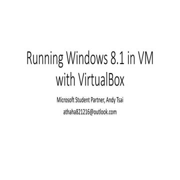 running windows 8.1 on VirtualBox tutorial