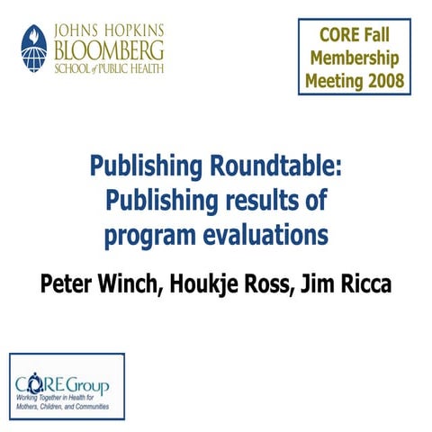 Publishing in Public Health
