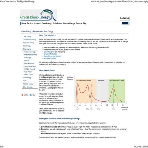 Wind characteristics, wind speed and energy