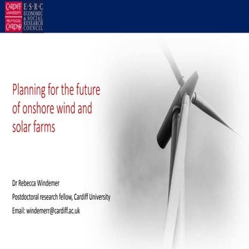 Planning for the future of onshore wind and solar farm | PPTX