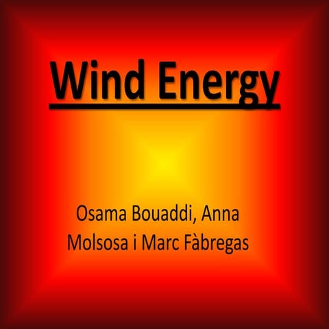 Wind energy