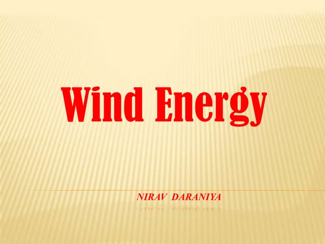 Wind energy basics