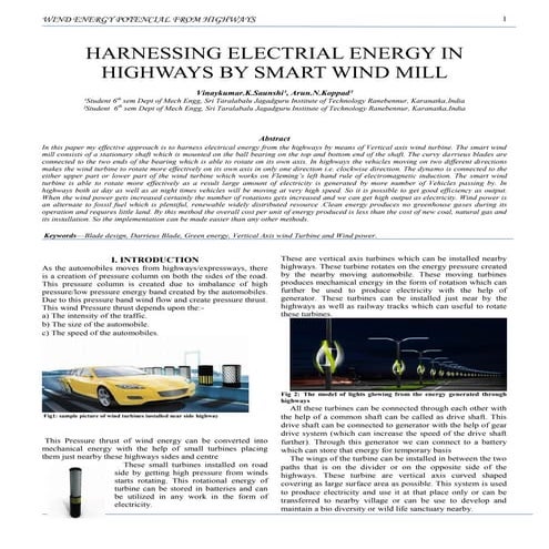 Wind energy potential from highways