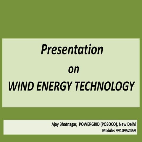 Wind Energy Technology