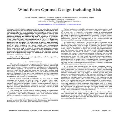 Wake model for wind farm - Meteodyn | PDF