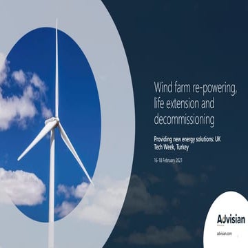 Wind farm re-powering, life extension and decommissioning