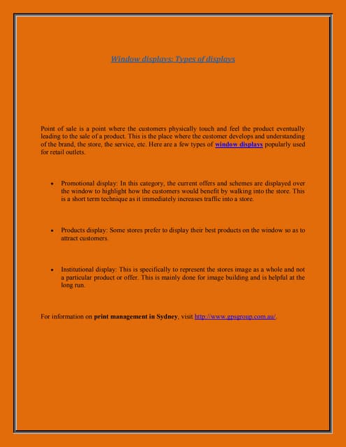 Window Display | PPT
