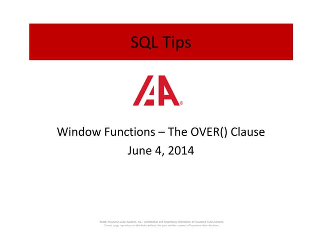 Window Functions | PPT