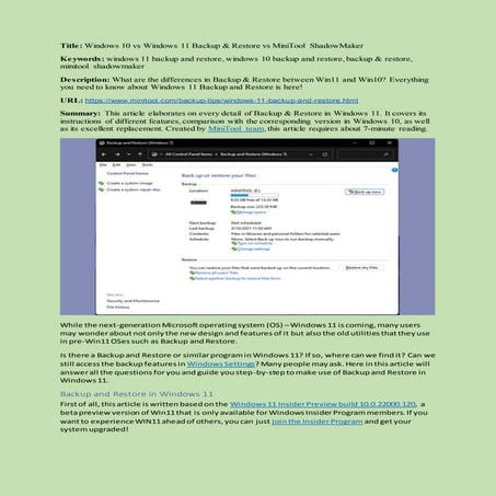 Windows 11 backup and restore | DOCX