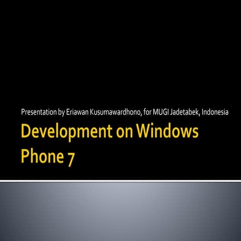 Windows phone 7 development