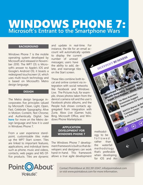Windows Phone 7 Microsoft's Entrant to the Smartphone Wars
