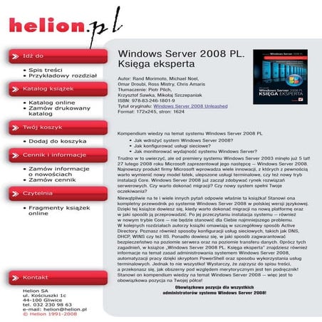 Windows Server 2008 PL. Księga eksperta | PDF