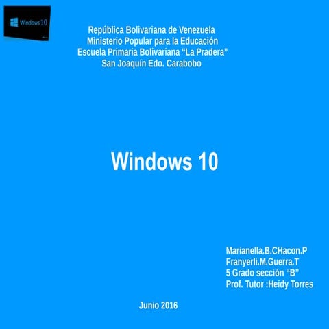 Introducción a Windows 10 | PPTX