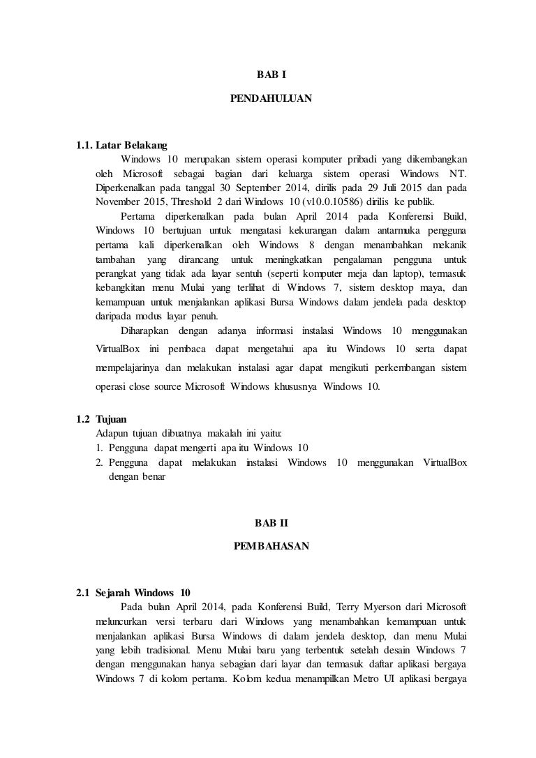 Contoh Makalah Windows 10 Dikdasmen