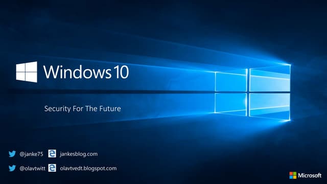 Security @ Windows 10 Partner Technical Bootcamp Microsoft Norway October 2015