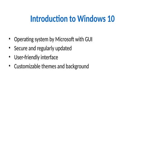 Windows 10 Main User Interface (UI) | PPTX
