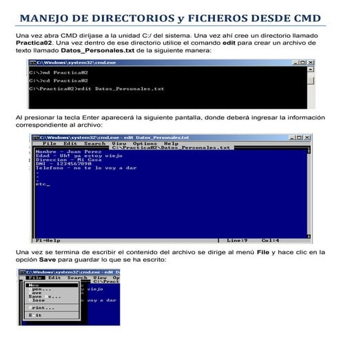Windows 2 practica 02 - manejo de directorios y ficheros desde cmd | PDF