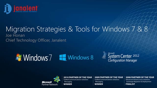 Windows7/8 Migration Strategies