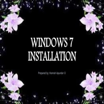 Hannah's Windows 7 installation | PPTX