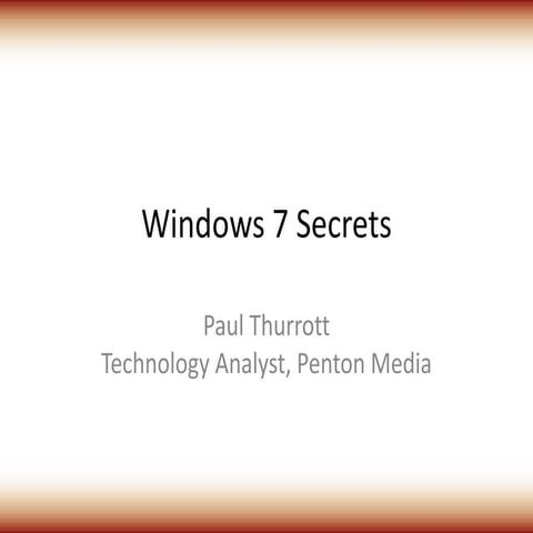 Windows 7 secrets