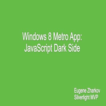 Windows 8 app java script dark side