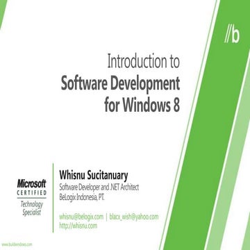 Windows 8 developer preview | PPT