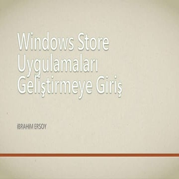 Windows 8 Uygulama Geliştirme