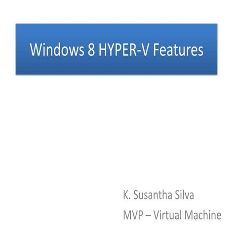 Windows 8 hyper v features
