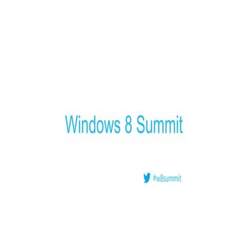 Облака для Windows 8 (Windows 8 Summit)