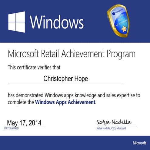 Windows apps achievement