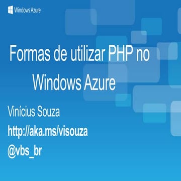 Windows Azure - Maneiras de uilizar PHP