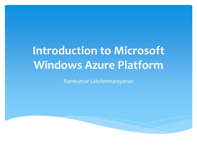 Windows azure session2