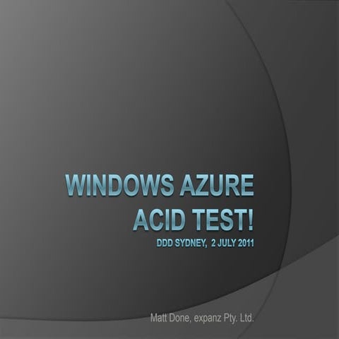Windows Azure Acid Test