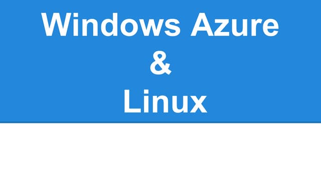 Windows azure and linux
