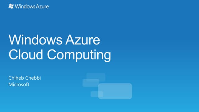 Windows azure Presentation