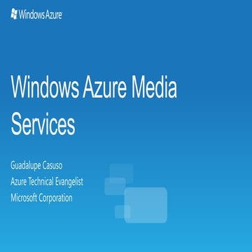 Windows azure media services overview