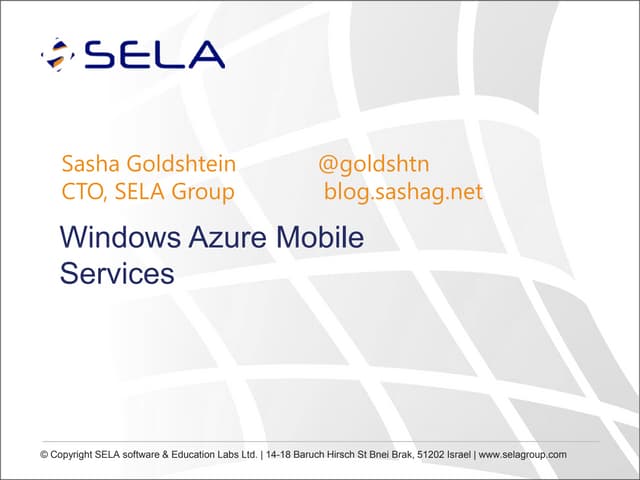 Windows Azure Mobile Services