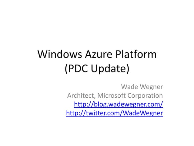 Windows Azure Platform